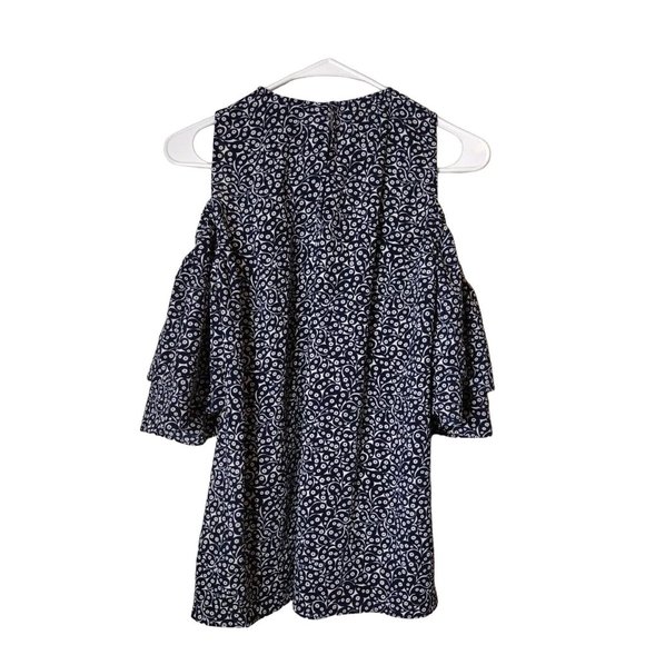 Michael Kors Top Womens Small Cold Shoulder Layered Sleeves - Picture 2 of 11